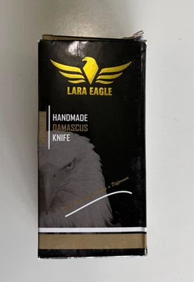 Lara Eagle Damascus handmade Back Lock Folding Pocket knife Camping W Pouch  - Image 1 of 4