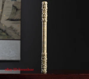 1.5*1.5*19.9cm Hand Carved Green Sandalwood Netsuke:Ruyi Jingubang Key Stand - Picture 1 of 6