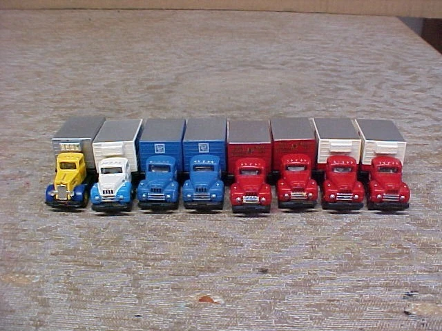 8 Mini Metals Box Delivery Trucks in N-Scale / N Gauge Truck Lot - Image 1 of 4
