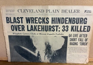 ZEPPELIN HINDENBURG BLAST NEWS IN PICTURES 5-7-1937 ,8 pg CLEVL  OH +old adv ADS - Picture 1 of 3