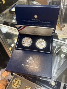 2001 American Buffalo Commemorative 2 Coin Set Silver Dollar sW OGP. *No COA - Picture 1 of 8