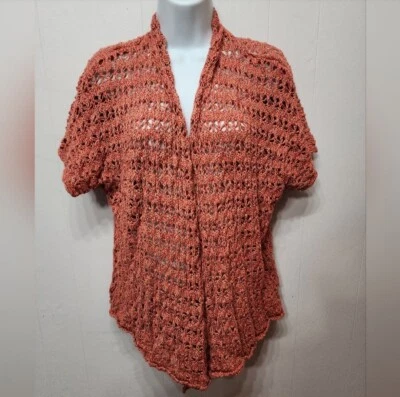 St John's Bay Vest Large Open Cable Knit Multicolor Burnt Orange Casual C119 Z - Image 1 of 4