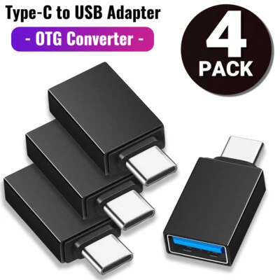 4 Pack USB-C 3.1 Male to USB A Female Adapter Converter OTG Type C Android Phone - Image 1 of 4