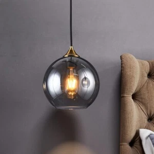 Pendelleuchte Glas Vintage Decken Hänge Lampe Fassung Industrie Lampenschirm - Bild 1 von 19