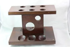 AUTÉNTICO SOPORTE PARA PIPAS CAOBA para 6 pipas, excelente estado - Imagen 1 de 7