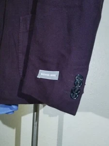 48R SLIM FIT Unconstructed knit Purple Cotton stretch Blazer sport Coat Jacket - Picture 1 of 7