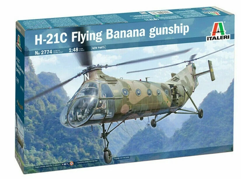 ITALERI 1:48 KIT ELICOTTREO H-21C FLYING BANANA GUNSHIP  33,3 cm ART 2774 - Immagine 1 di 1