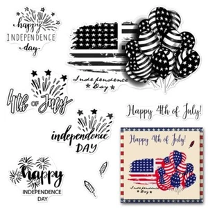 4th of July Clear Stamps Veteran's Day Clear Stamp for Card Making Patriotic ... - Imagen 1 de 5