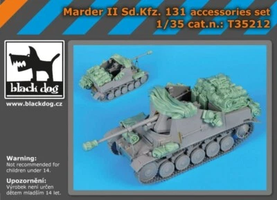 BLACK DOG SET ACCESSORI IN RESINA PER MARDER II SD.KFZ.131  1:35 cod.T35212 - Immagine 1 di 3