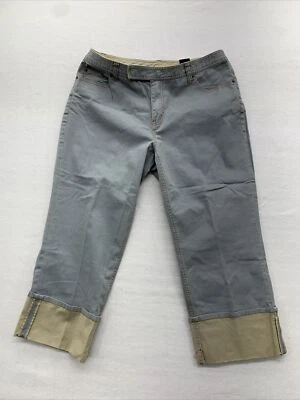 Shorts Capri Feminino Venezia Tamanho 16 Algemado Azul Claro Leve Verão Denim - Imagem 1 de 4