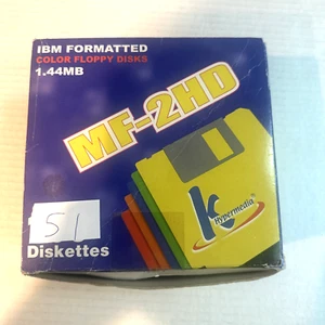 50 disquettes couleur vintage IBM formatées MF-2HD - boîte ouverte - Photo 1/6