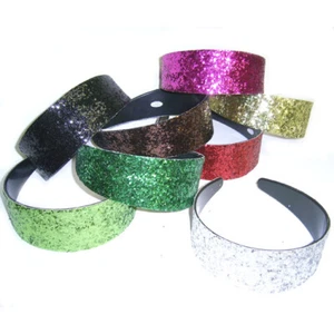 70's Disco Headband Assorted Color Glitter Sparkle Plastic Costume Headband - Picture 1 of 1