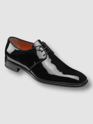 $1040 Santoni Para hombres Negro Isograma Liso Charol Puntera Derby Zapato de Vestir EE. UU. 9 Foto 1 de 4