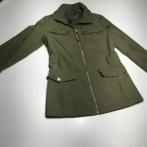 Tommy Hilfiger Green Parka Regular Fit Lined Jacket Coat Pockets Size XXS - Picture 1 of 17