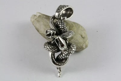 Serpente Snake Ciondoli Pendenti Argento 925 Vero Argento / 516 - Immagine 1 di 4