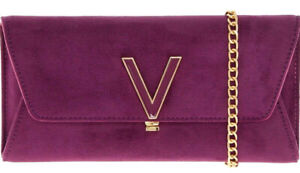 VALENTINO Purple Suede Malva Flash Clutch Cross Body Bag & PURSE Rockstud Wallet