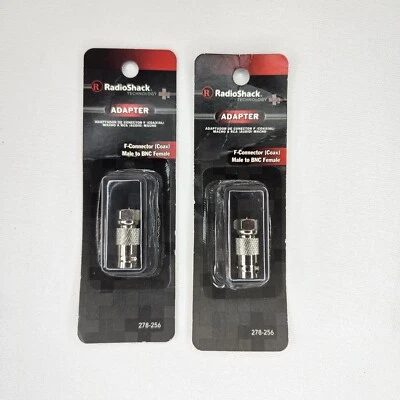 Set of 2 RadioShack F-Connector (Coax) Male to BNC Female Adapter 278-256 - Image 1 of 3