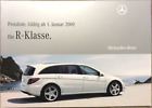 Mercedes R-Klasse Preisliste price list von 01.01.2009, 32 Seiten PREIS-AKTION