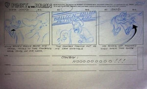 Pinky and the Brain 1995 Production Hand-Drawn Studio Storyboard Page WB - Picture 1 of 3