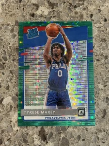 Tyrese Maxey 2020-21 Donruss Optic Rated Rookie RC Green Pulsar Prizm #171 76ers - Imagen 1 de 2