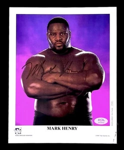 WWE MARK HENRY P-425 SIGNED 8X10 ORIGINAL PROMO PHOTO WITH PSA COA FROM 1997 - Picture 1 of 4