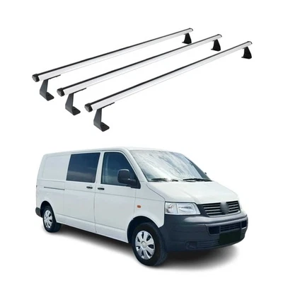OMAC Dachträger Grundtäger für VW Transporter T5 2003-2015 75kg Alu Silber 3 tlg