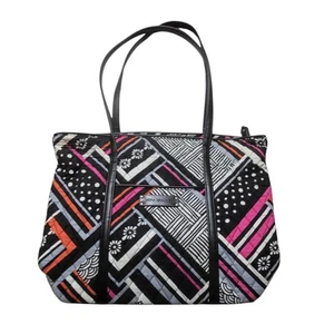 Vera Bradley Medium Tote Bag Northern Stripes Shoulder Purse - Picture 1 of 15