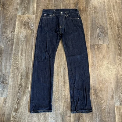 Pantalones de mezclilla Uniqlo UJ para hombre 32x34 ribete pierna recta S002 Japón lavado oscuro Foto 1 de 4