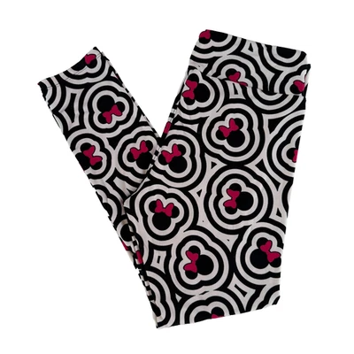 LulaRoe Disney Minnie Mouse Estampado Leggings Grandes TC Alto Curvilíneo Off-White Negro Foto 1 de 4