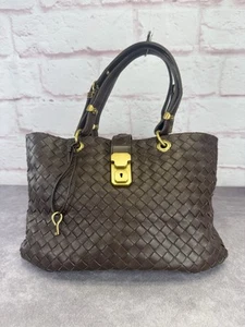 Bottega Veneta Capri Small Intrecciato Brown Woven Leather Handbag - Picture 1 of 17