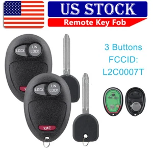 2 For 2006 2007 2008 2009 2010 Hummer H3 H3T Remote Fob L2C0007T + Ignition Key - Picture 1 of 11