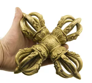 Grand double dorje Vajra tibetain foudre diamant rituel bouddhiste 2kg380 - 7738 - Imagen 1 de 4