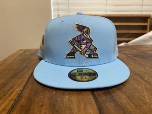 MyFitteds Tucson Roadrunners Baby blue  Metallic New Era Fitted 7 3/4 Green UV - Picture 1 of 15