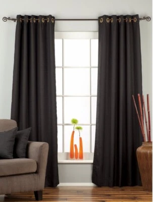 黑色戒指上衣 Matka 原丝窗帘/窗帘/面板 - 件 — 第 1/3 张图片