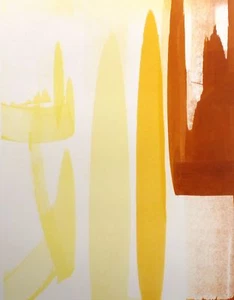 Kristen Gipson Hand Signed Original Monotype Art Print 1975 yellow Make Offer! - Picture 1 of 6