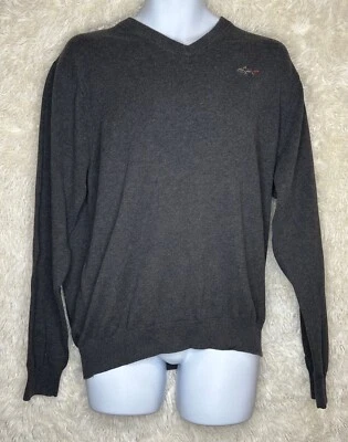 Vintage Greg Norman Golf Sweater Size M Gray Shark 90s V Neck Fall. F5 - Image 1 of 4