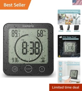 Stylish Black Digital Timer & Shower Clock with Loud Alarm - Indoor & Outdoor - Picture 1 of 10