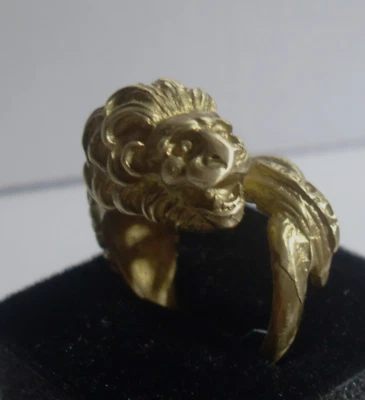 grosse bague LION en bronze poli-T50/51- TBE - Photo 1/4