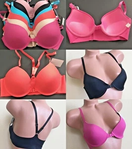 1-3-6 BRAS RACER BACK Open Front PUSH UP T-SHIRT PUSHUPS 68717 SEAMLESS 32B-40C - Picture 1 of 11