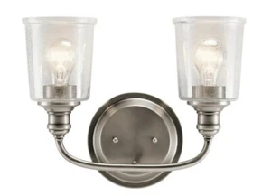 Kichler  Waverly 2-Light Pewter Transitional Vanity Light Bar - Picture 1 of 3