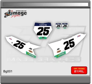 KIT DE PLACAS NUMERADAS FONDOS GRÁFICOS KTM 2023 2024 SX XC SXF XCF 150-450 - Imagen 1 de 2