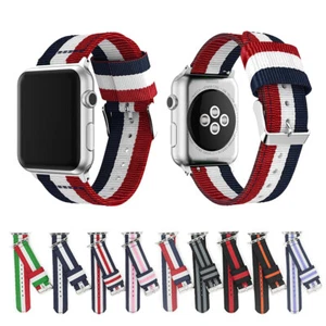 For Apple Watch 10 9 8 7 6 SE Stripe Nylon Sport Band Strap 40/44/41/45/42/46mm - Picture 1 of 35