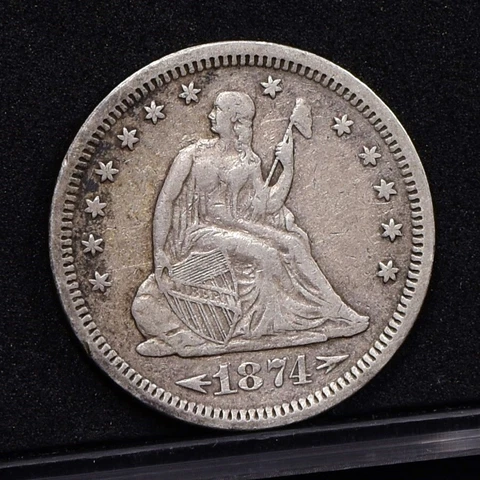 1874-S Liberty Seated Quarter - XF (#44625) Cover