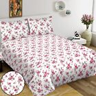 100 % Cotton 220 TC Indian King Size Flower Print Bed Sheet With 2 Pillow Covers