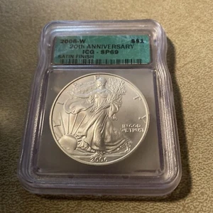 2006 W SP 69 Silver American Eagle 20th Anniversary ICG Certified Graded. - Picture 1 of 11