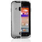 Skinomi Carbon Fiber Silver Skin Cover+Screen Protector for Samsung Rugby Pro