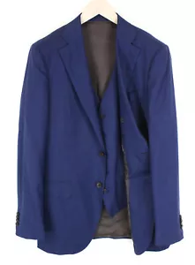 Suitsupply Lazio Hombre Azul Lana Traje UK42L 2-Piece Blazer Chaleco Slim Cortar - Imagen 1 de 16