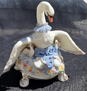 MZ (Müller Volkstedt) IRISH DRESDEN “Children Of Lir” Porcelain Lace FIGURINE - Picture 1 of 9