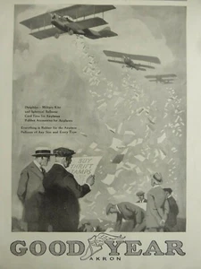 2/1919 PUB GOODYEAR AKRON GUMMI FLUGZEUG BALLON REIFEN LUFTSCHIFF KITE ANZEIGE - Bild 1 von 1