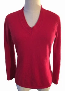 Suéter Jones New York 100 % cachemir cuello en V talla PM rojo  - Imagen 1 de 5
